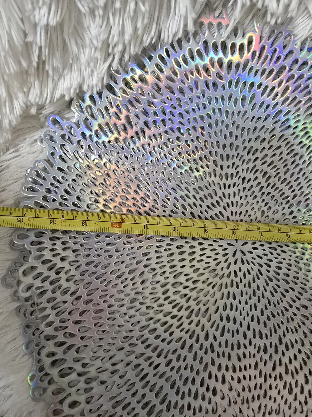 Holographic Iridescent Placemat Set - Silver Prism Finish